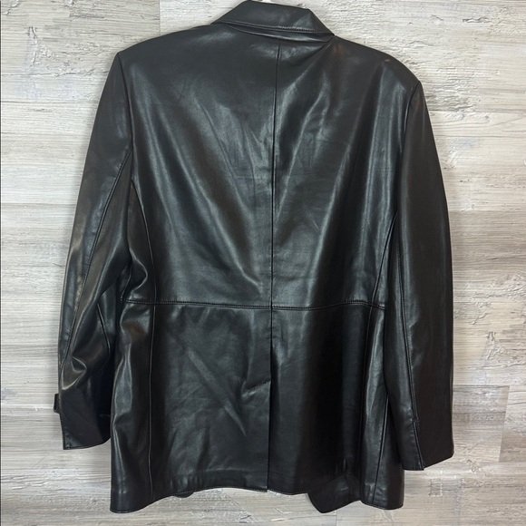 Chicos Black Leather Women's Jacket - Picture 7 of 9